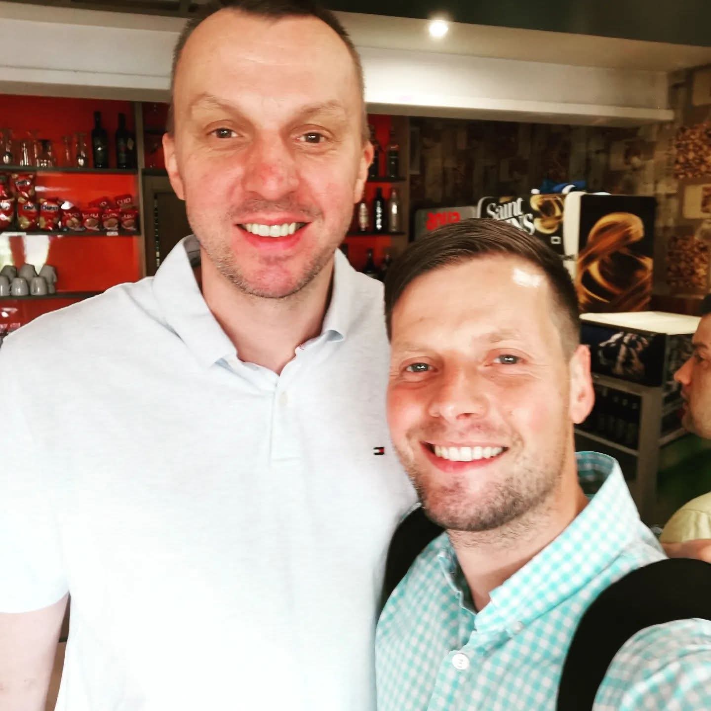 Coach Stefan with basketball professional