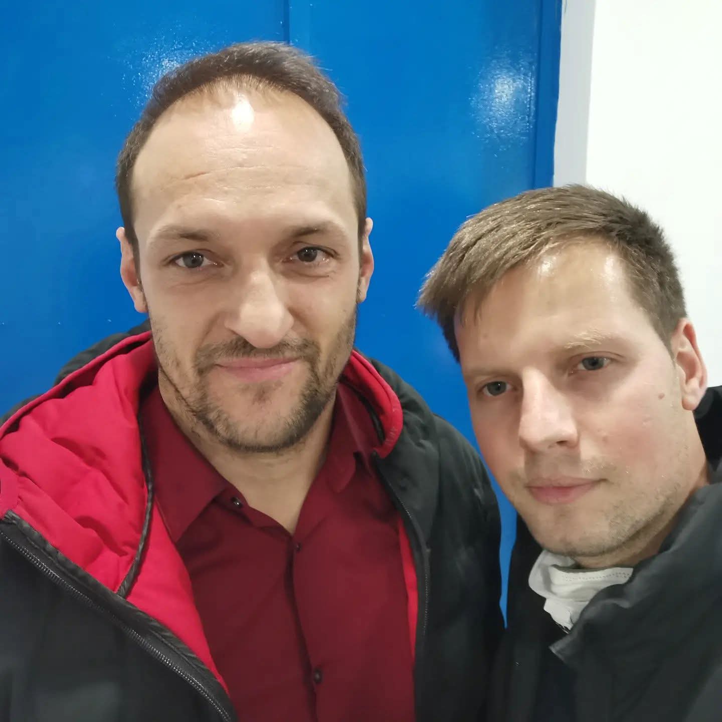 Coach Stefan with basketball professional