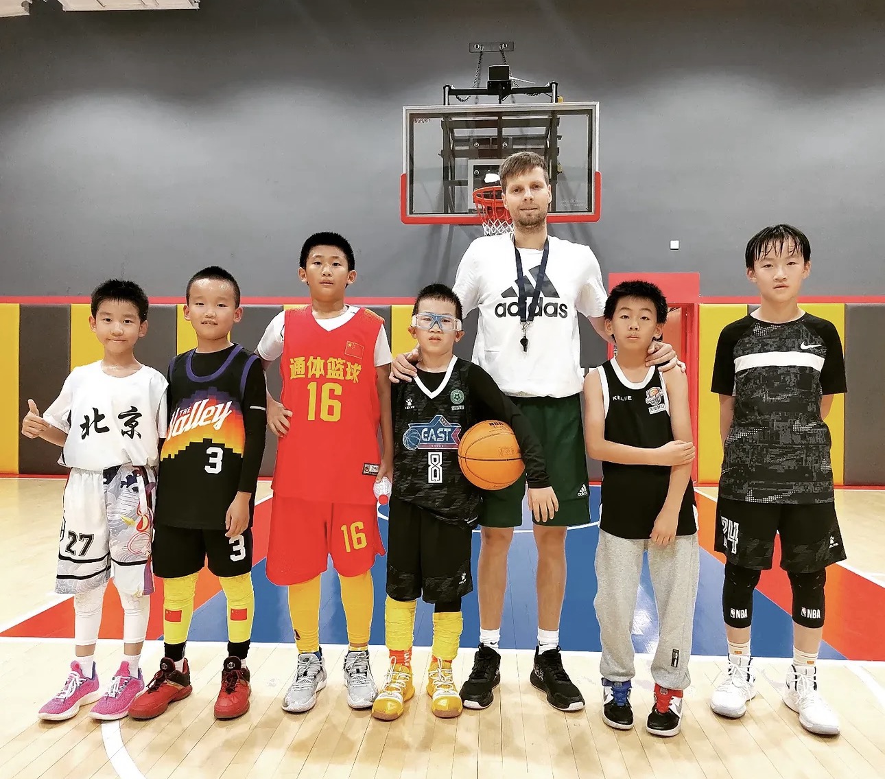 Youth basketball training session