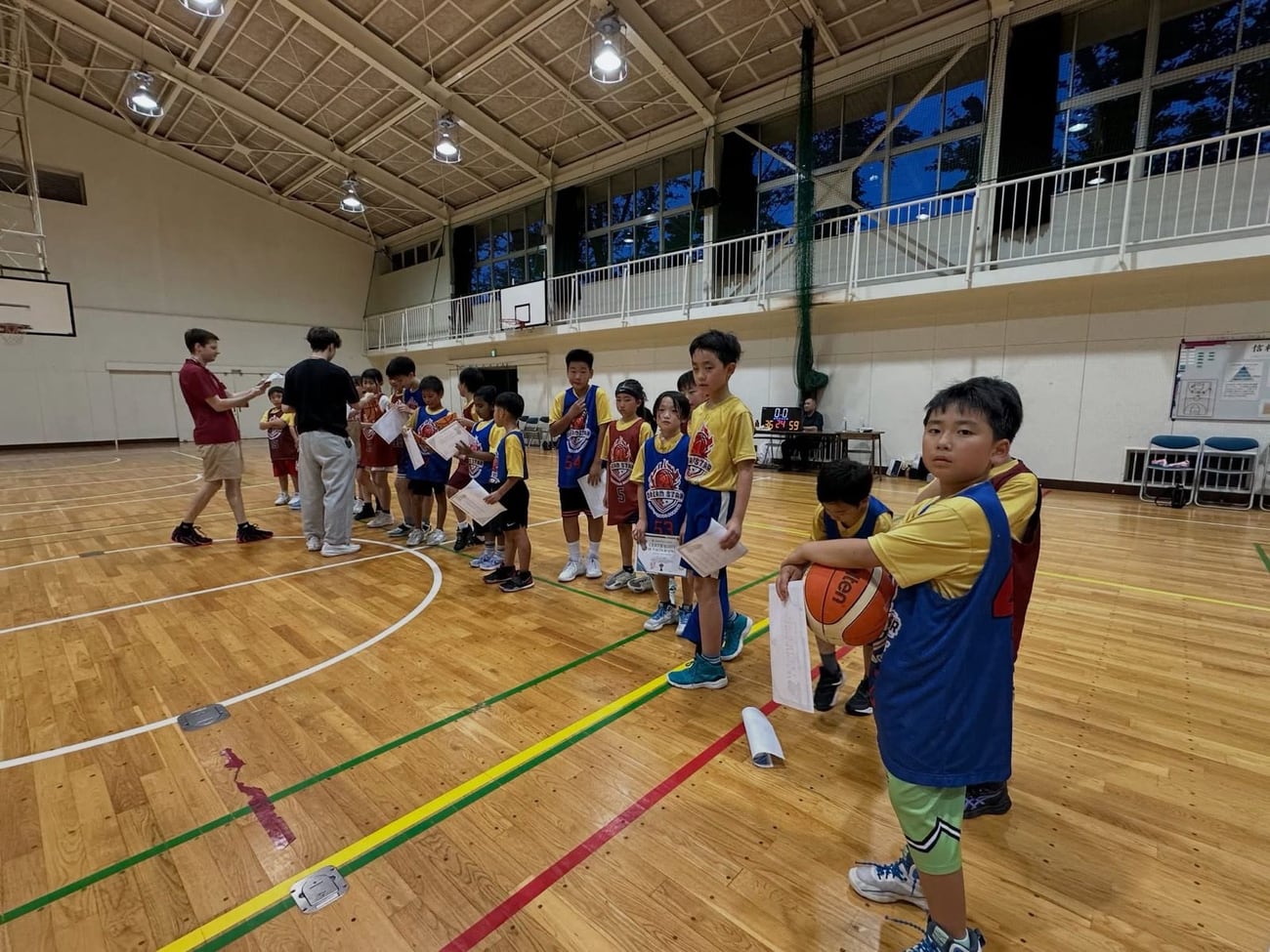 Dream Star players receiving certificates in a line